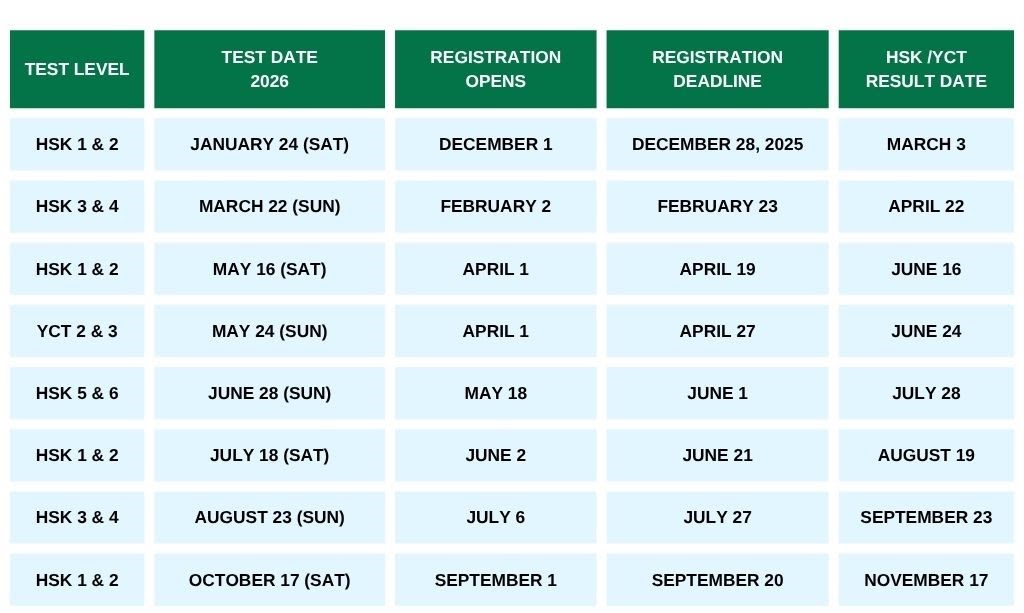 India China Academy’s 2026 paper-test calendar